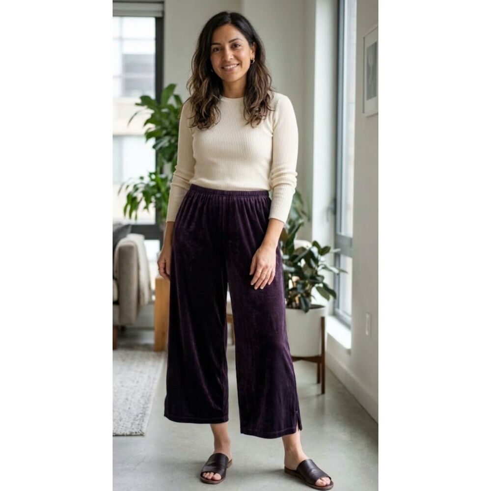 Chico's Design Wide Leg High Waist Pull On Pants Women's Size XL (Chicos Size 3)